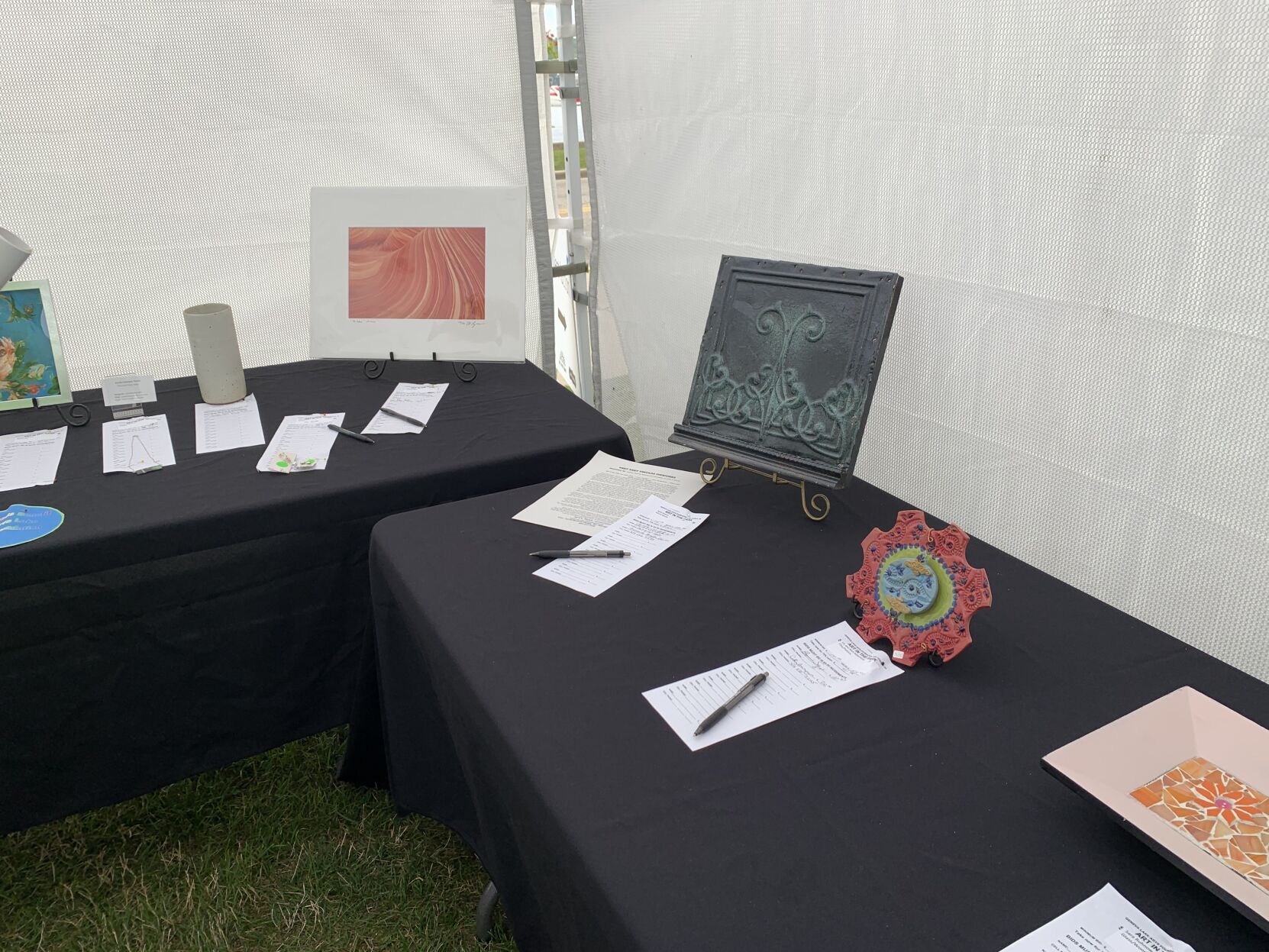 Art in the Park also included a silent auction where people could bid on a selection of artwork